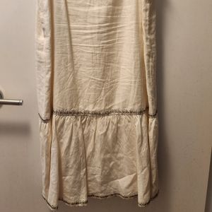 Linen Silver Embellished Skirt